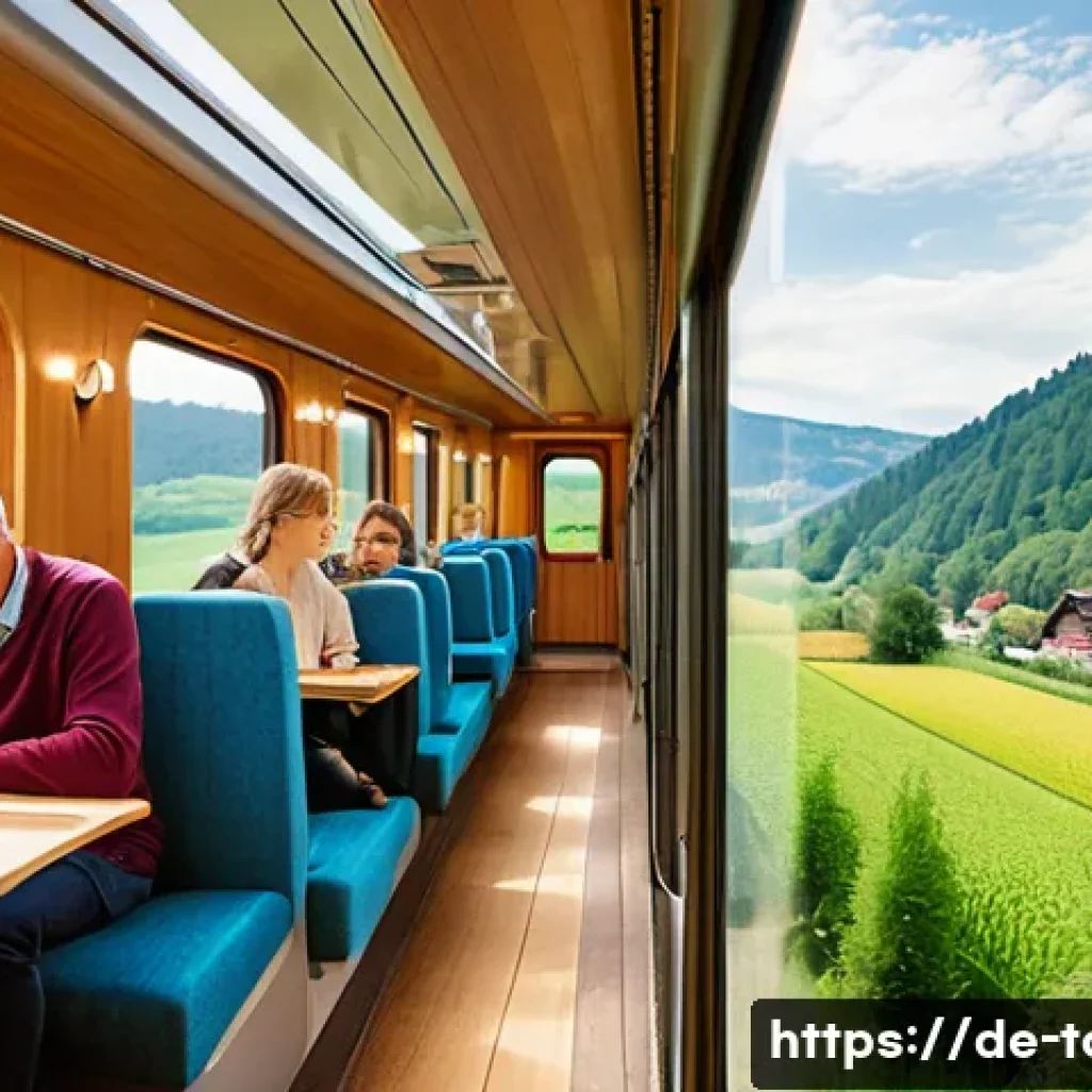 관광산업 동향 - **Prompt:** A serene and inviting "sustainable travel" scene in the German countryside. A group of f...